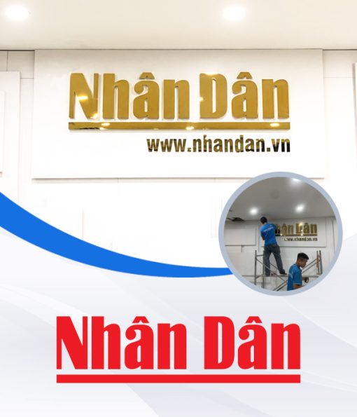 Thi công logo Báo Nhân Dân